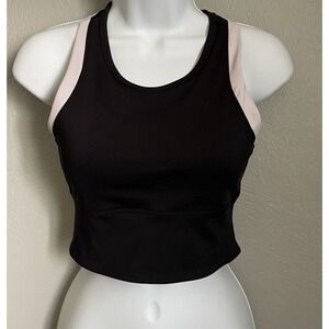 Move Theology Sports Cropped Top Womens Size Small Black Removable Pads‎